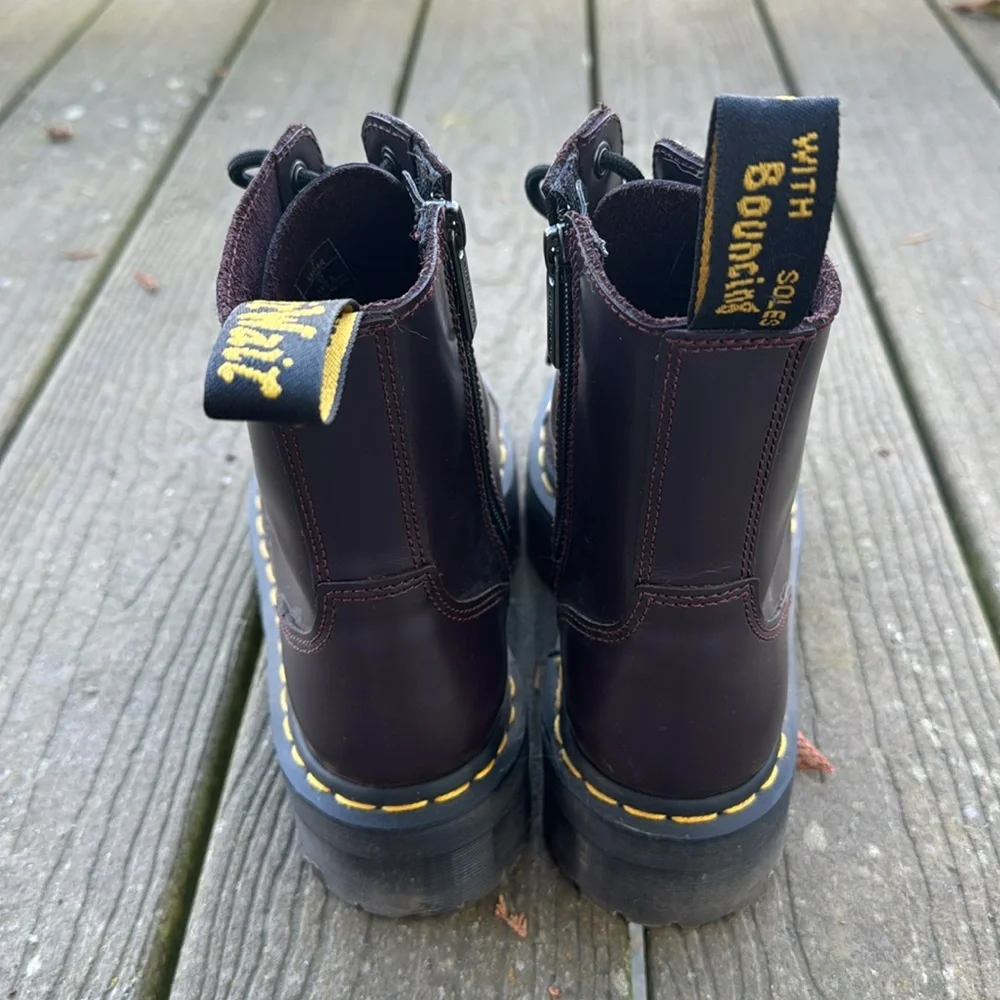 Dr Martens Jadon Purple Platform Smooth Leather Boots w/ Zip Sz 39 / 8